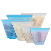 3Pcs Silicone Food Storage Bag Reusable Leakproof Kitchen Set
